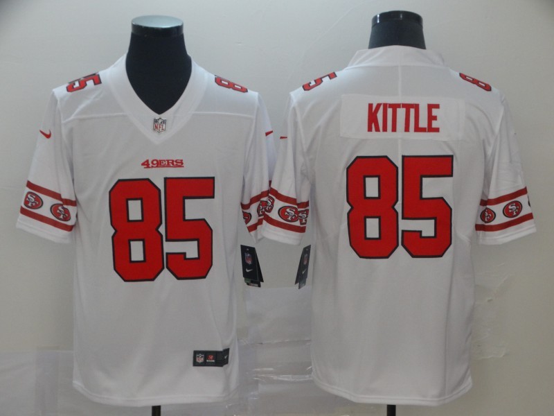 Men's San Francisco 49ers #85 George Kittle White Jersey